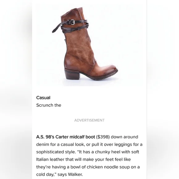 A.S.98 Carter 40 Suede Leather Boots EUC $398 Chestnut Brown 8.5 9 W Boho Moto - Picture 17 of 17